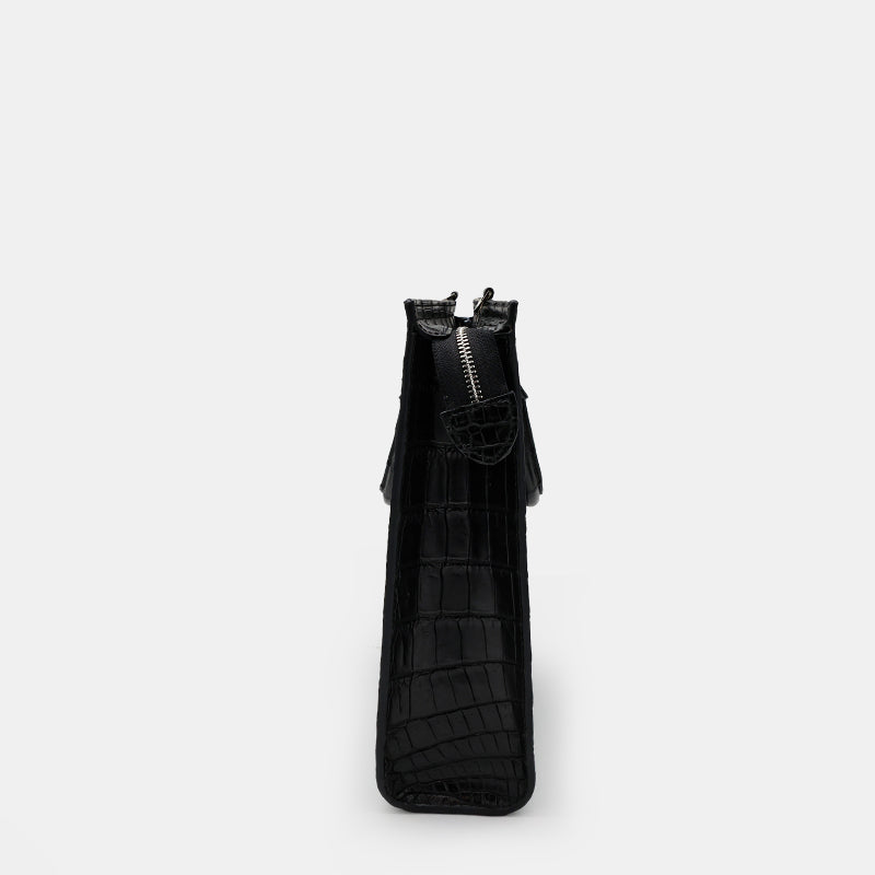 BLACK HANDMADE GENUINE CROCODILE BAG