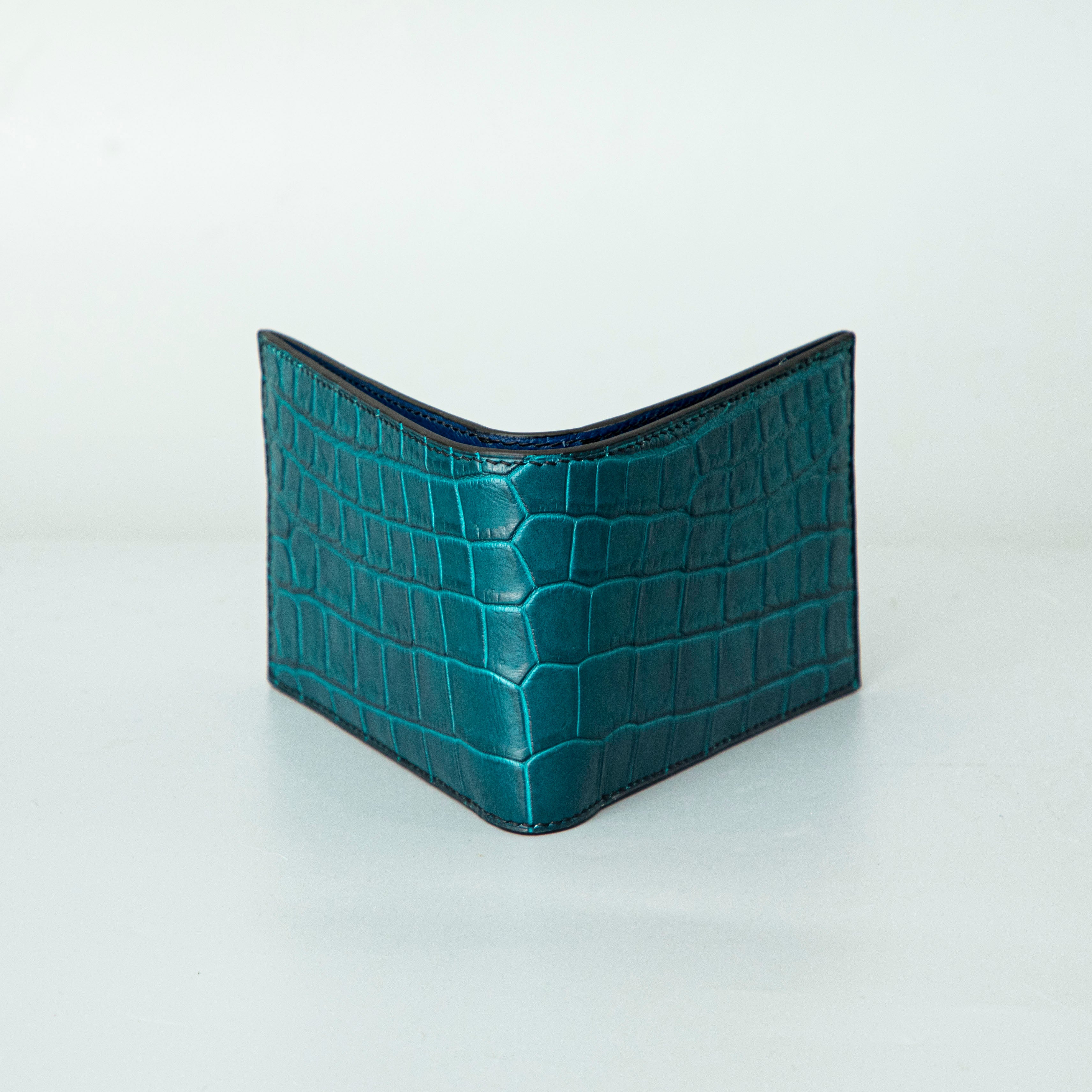 Green Crocodile leather wallet