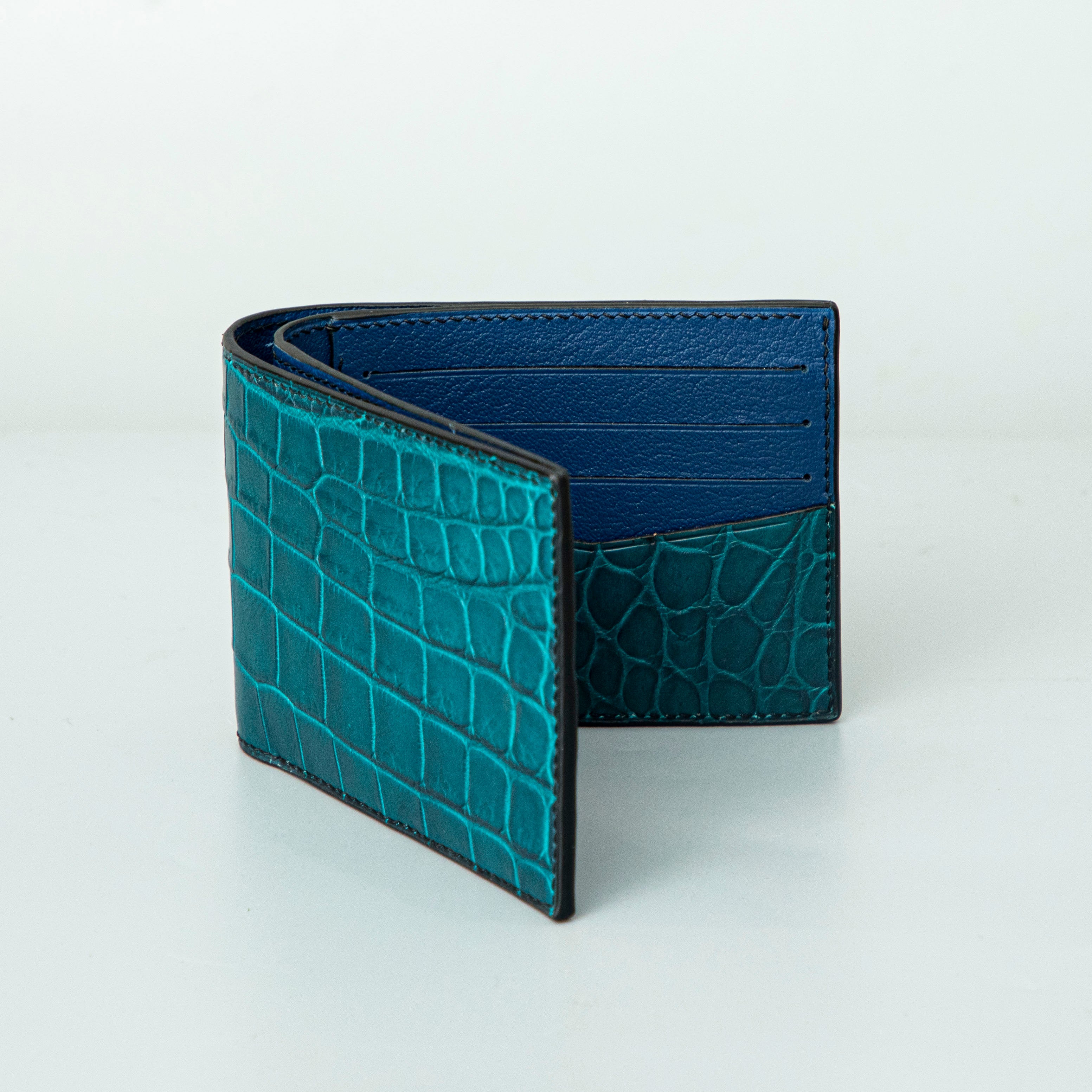 Green Crocodile leather wallet