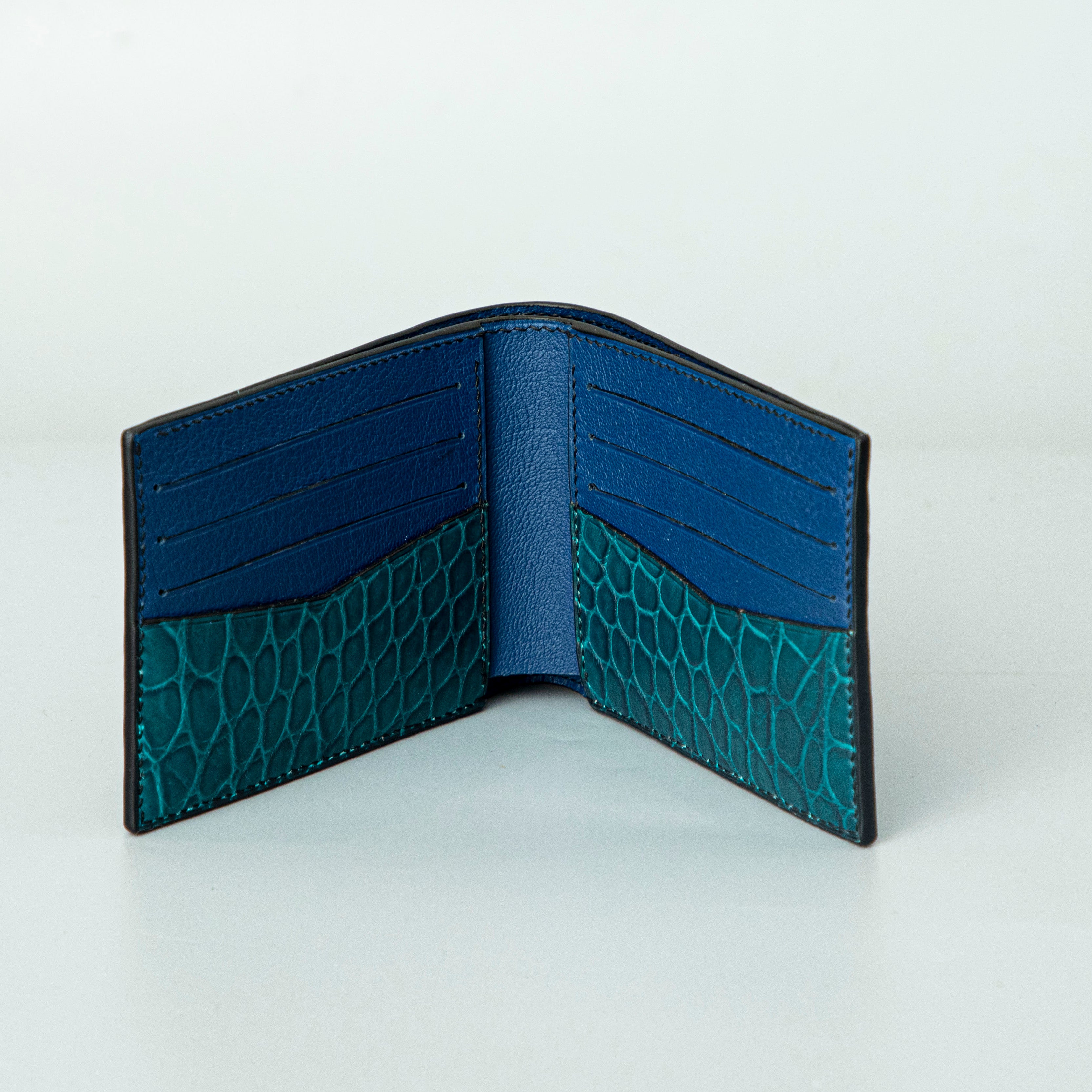 Green Crocodile leather wallet
