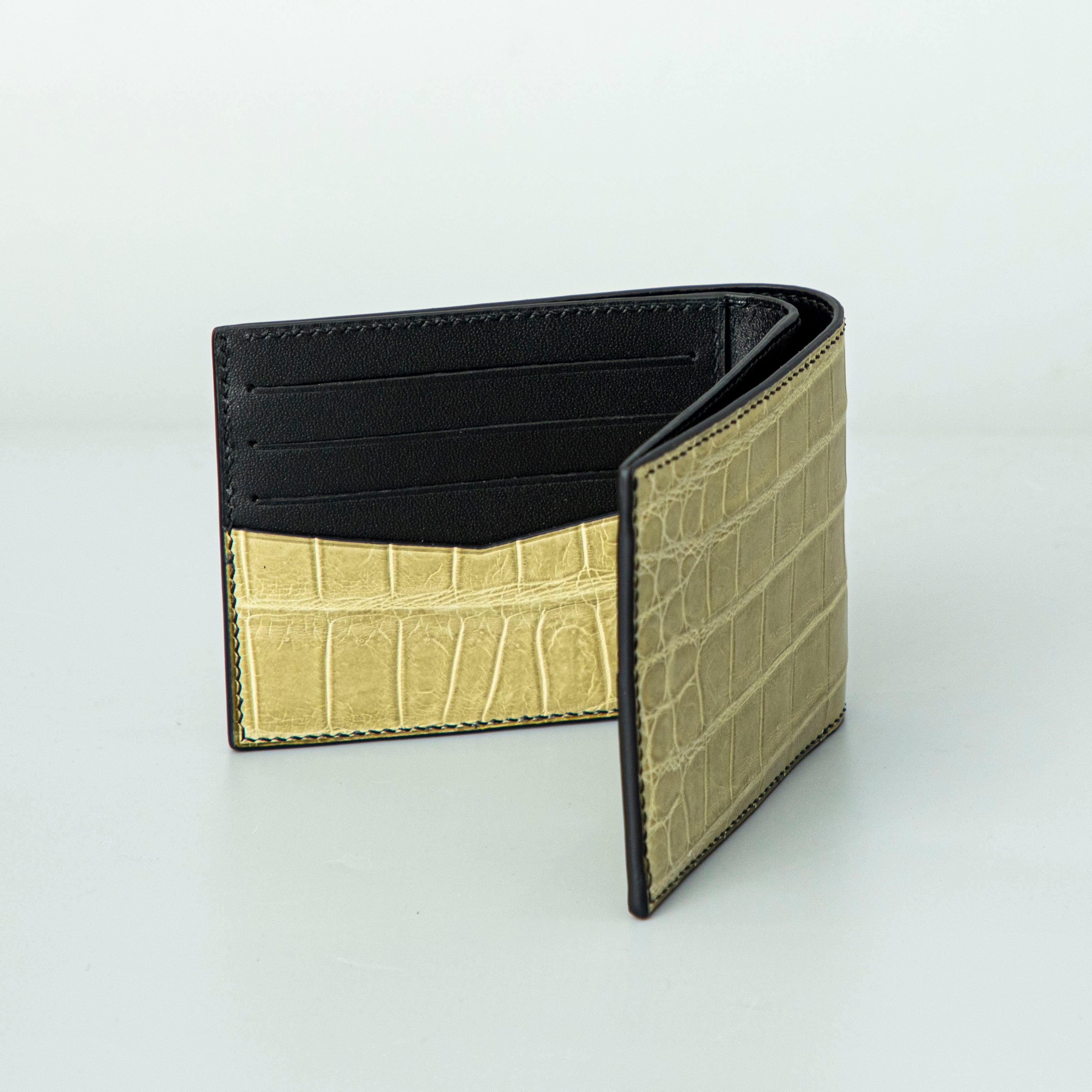 Green Crocodile leather wallet