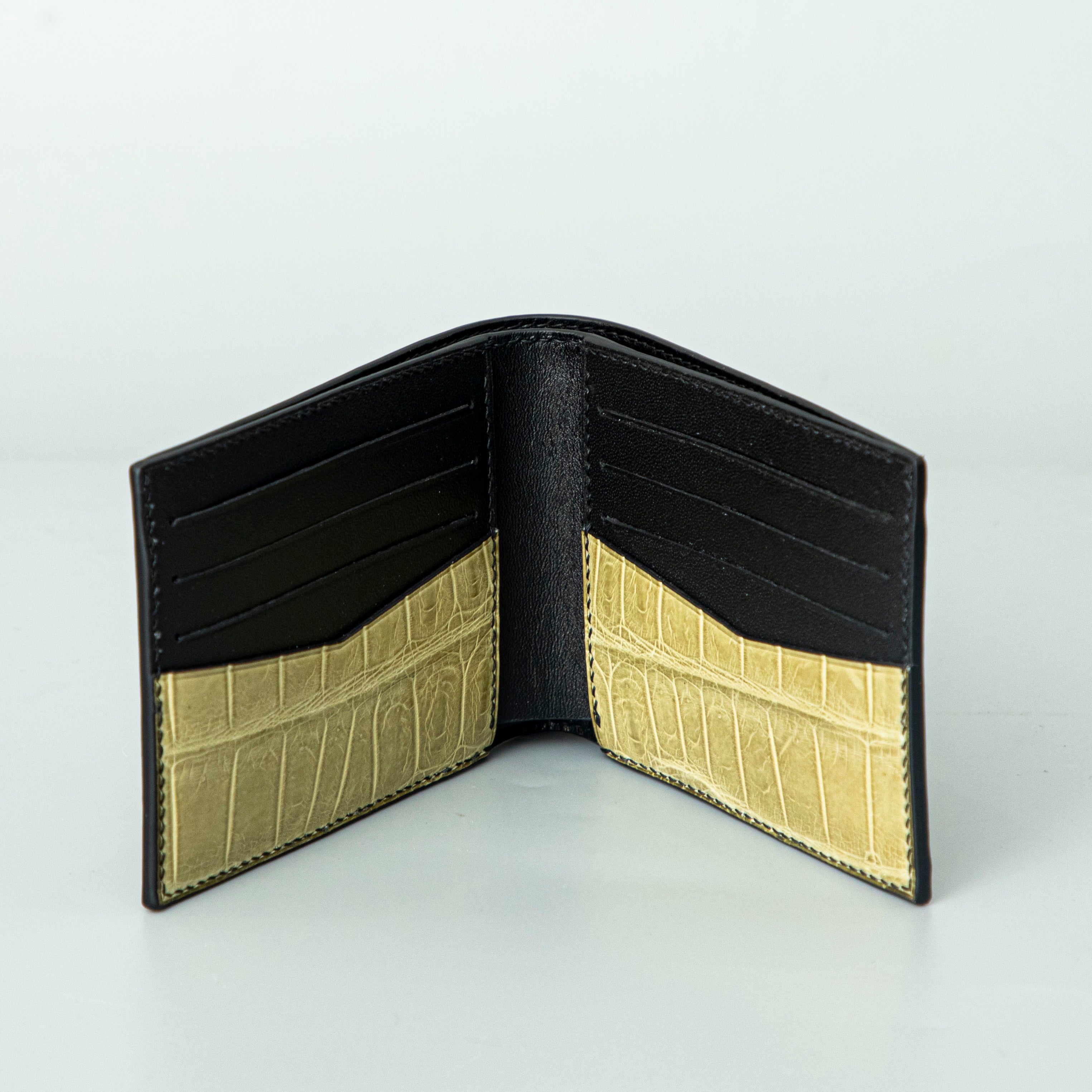 Green Crocodile leather wallet
