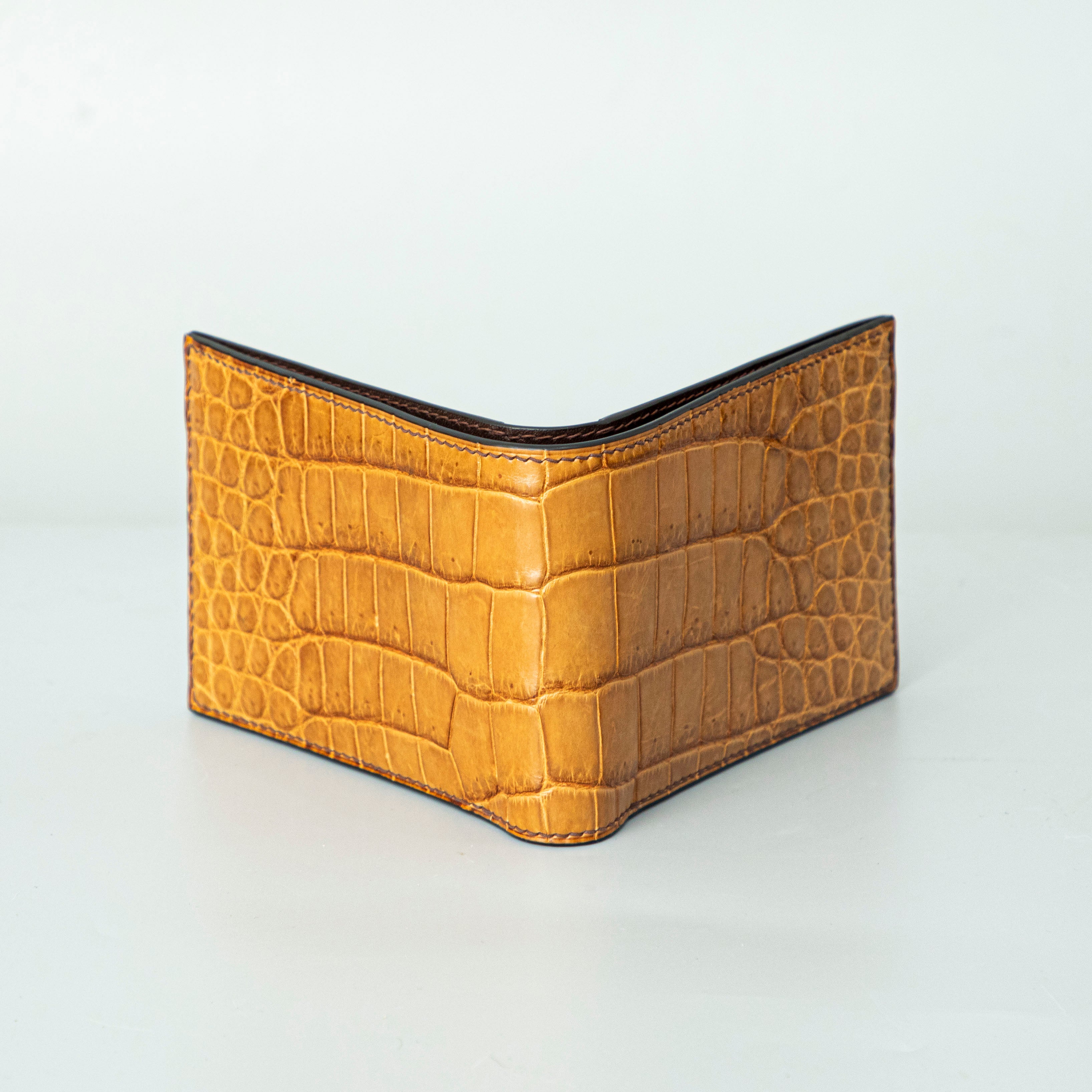 Orange Crocodile leather wallet