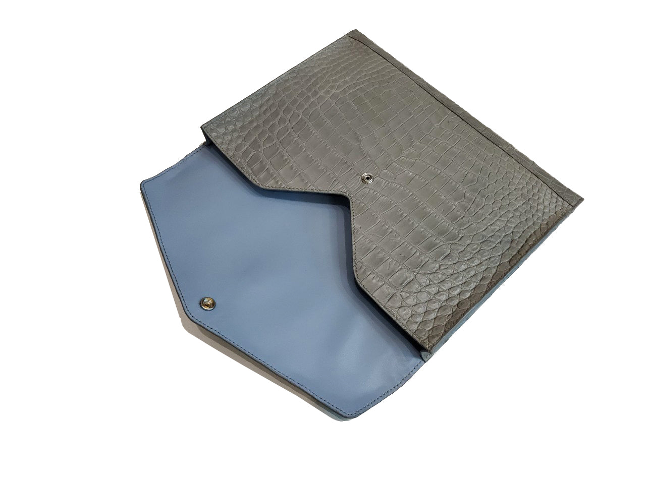 GREY HANDMADE GENUINE CROCODILE LAPTOP SLEEVE
