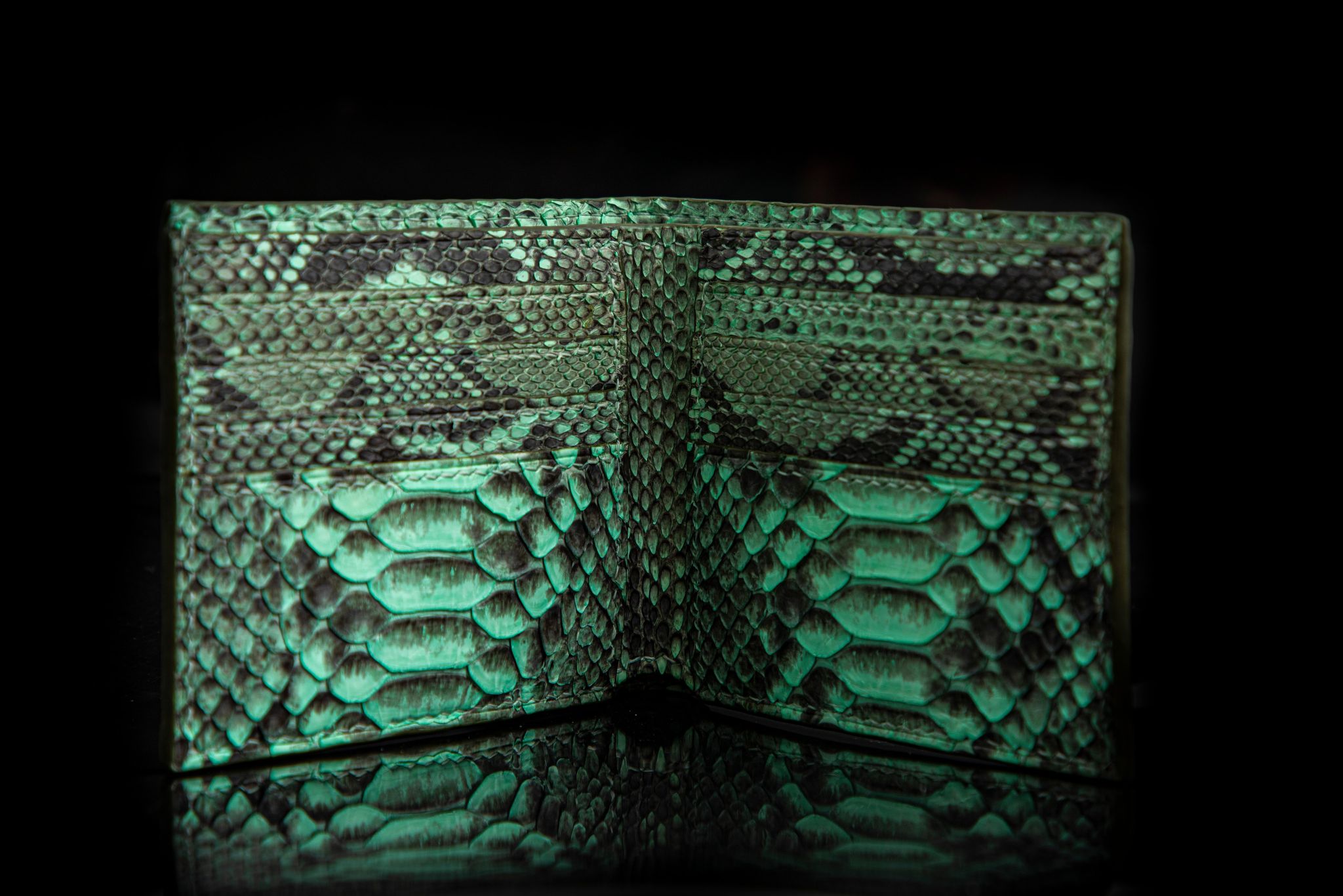 GREEN PYTHON LEATHER WALLET