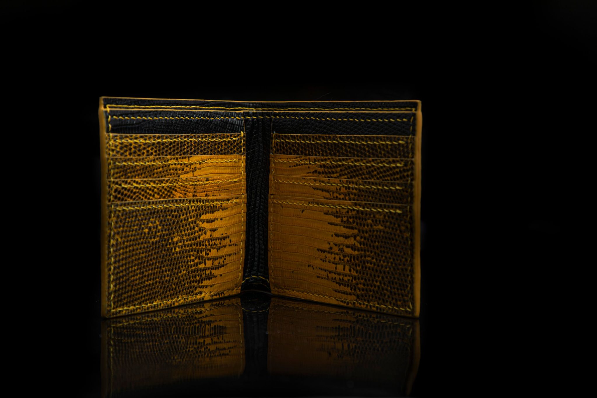 YELLOW LIZARD LEATHER WALLET