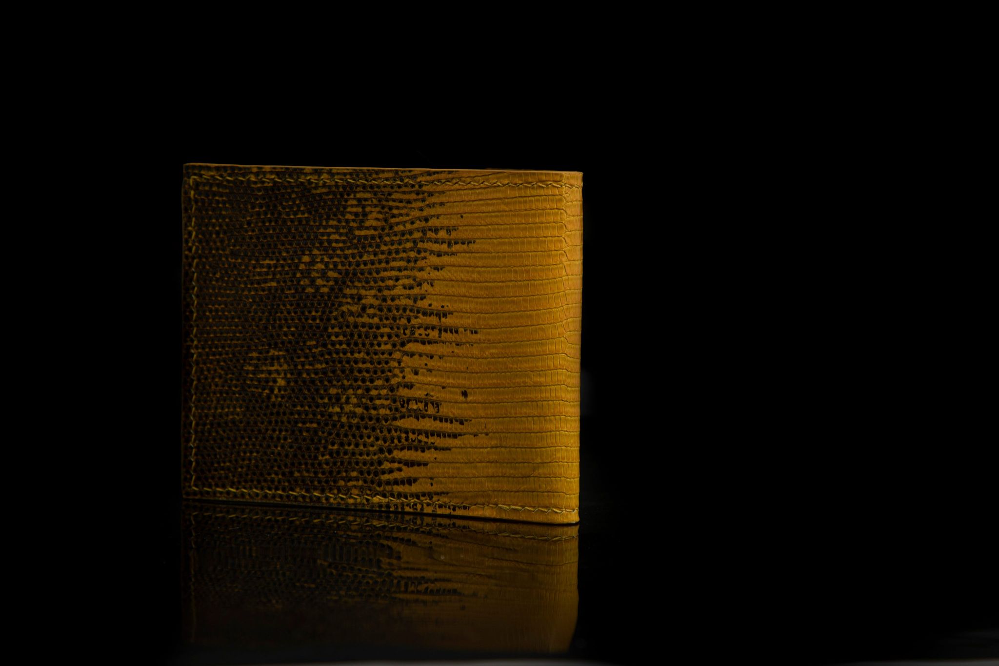 YELLOW LIZARD LEATHER WALLET