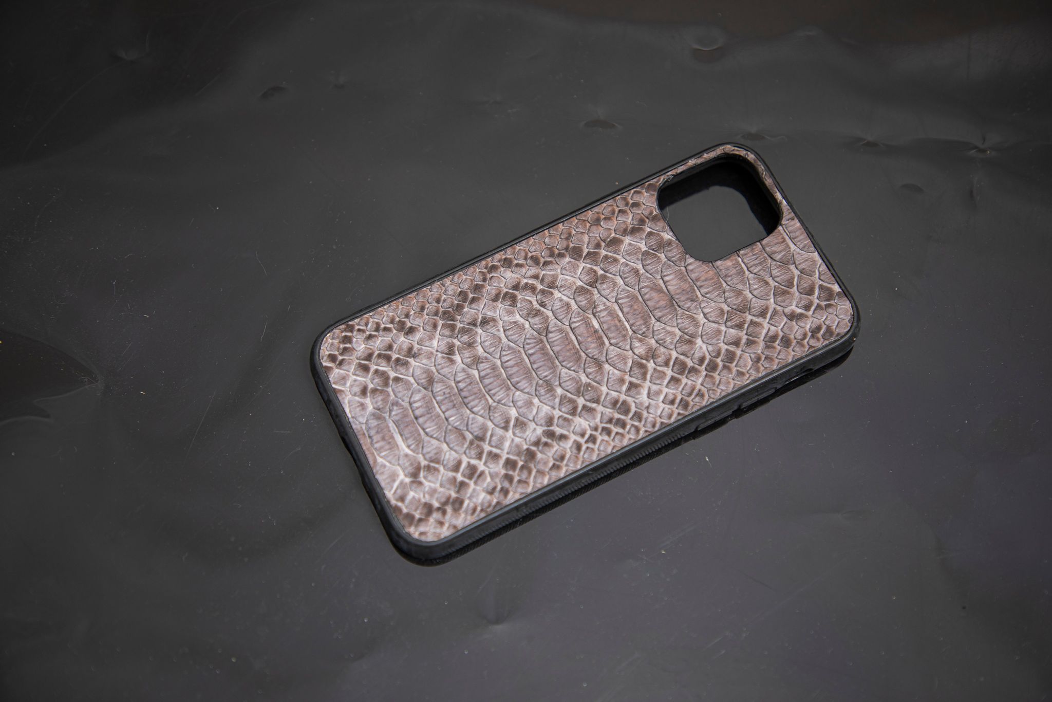 GREY PYTHON LEATHER PHONE CASE