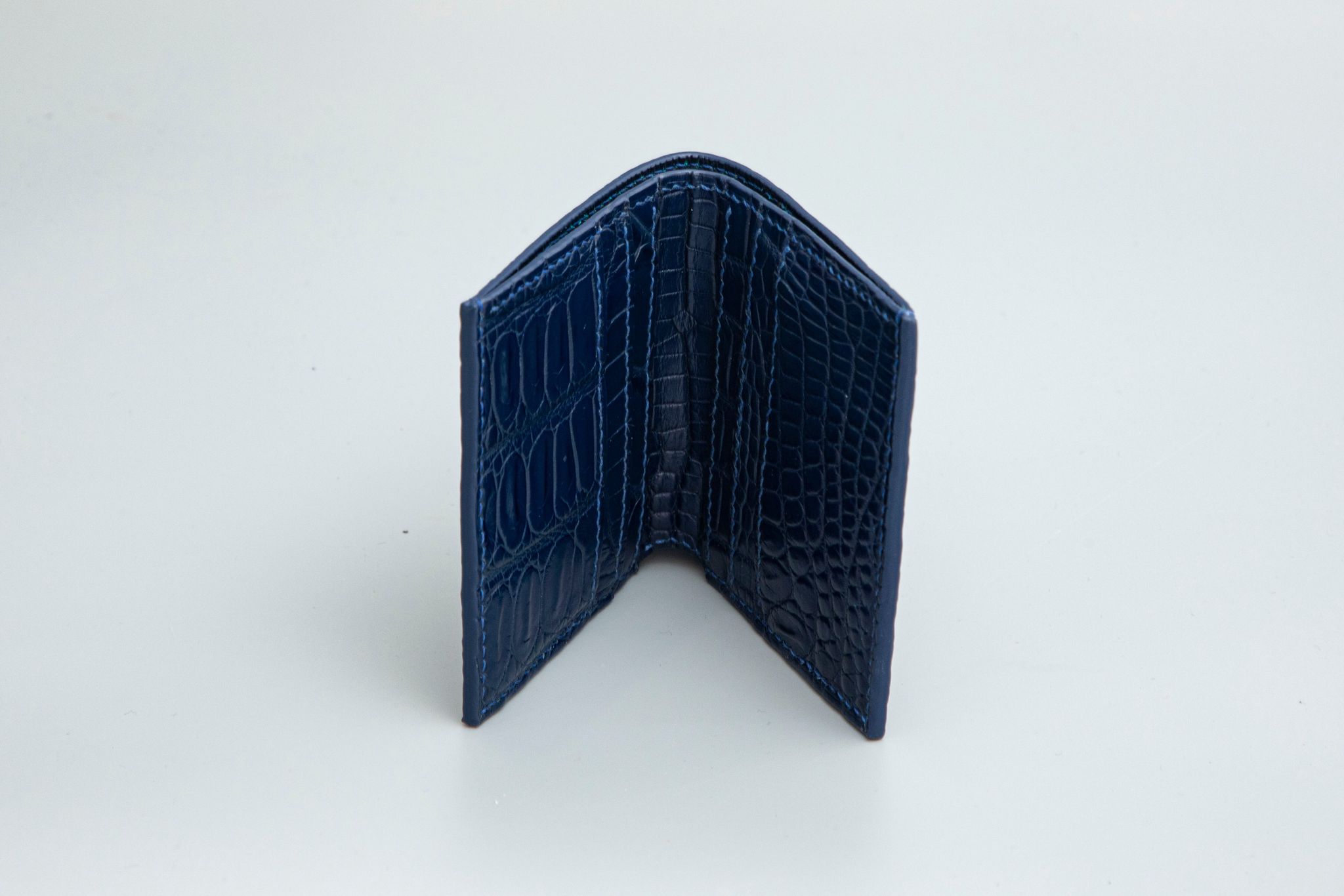 BLUE CROCODILE LEATHER WALLET