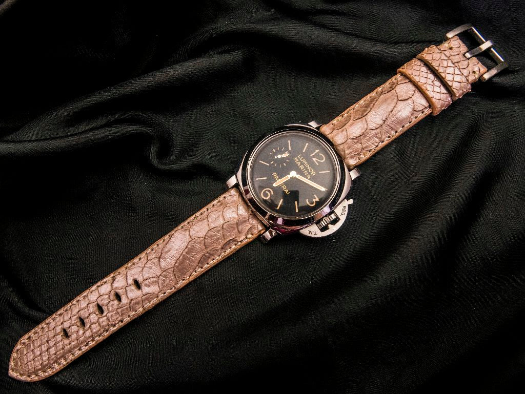 PINK PYTHON LEATHER STRAP - Lac Crado