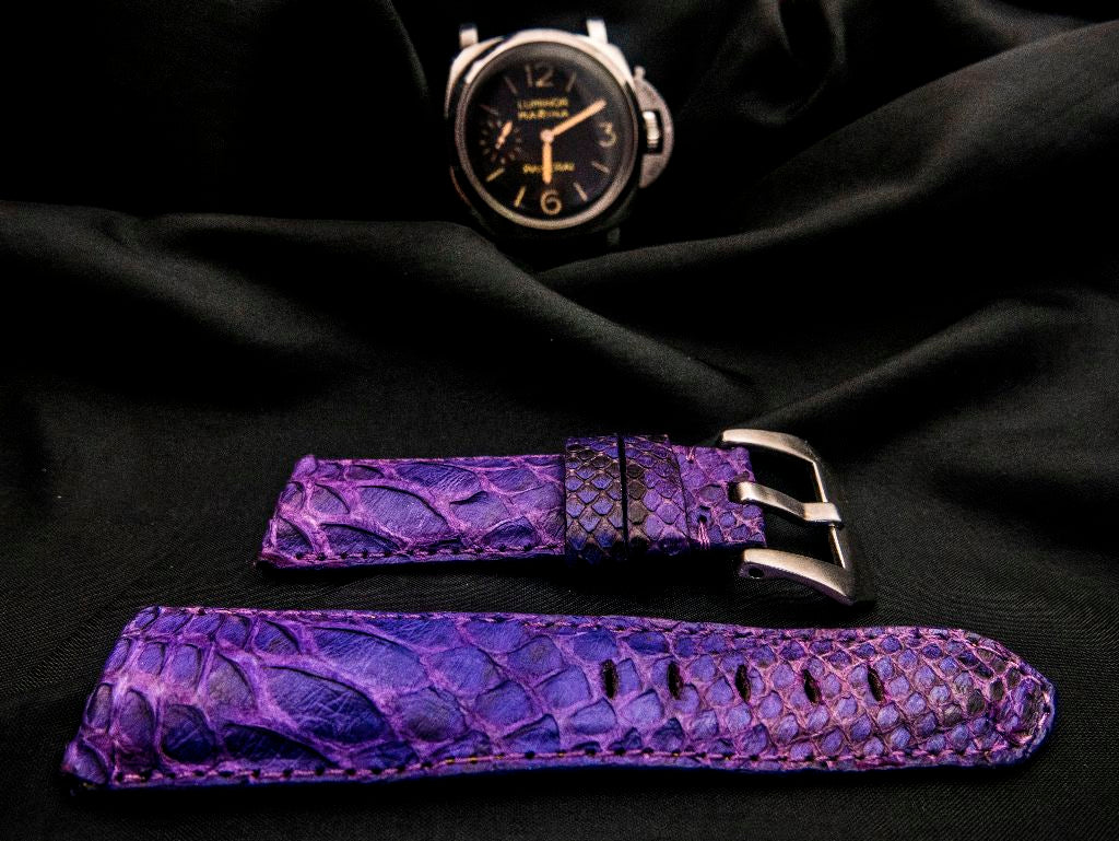 PURPLE PYTHON LEATHER STRAP - Lac Crado