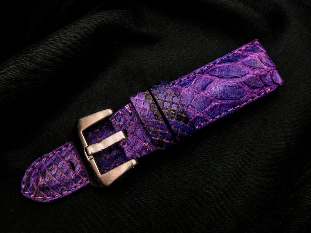 PURPLE PYTHON LEATHER STRAP - Lac Crado