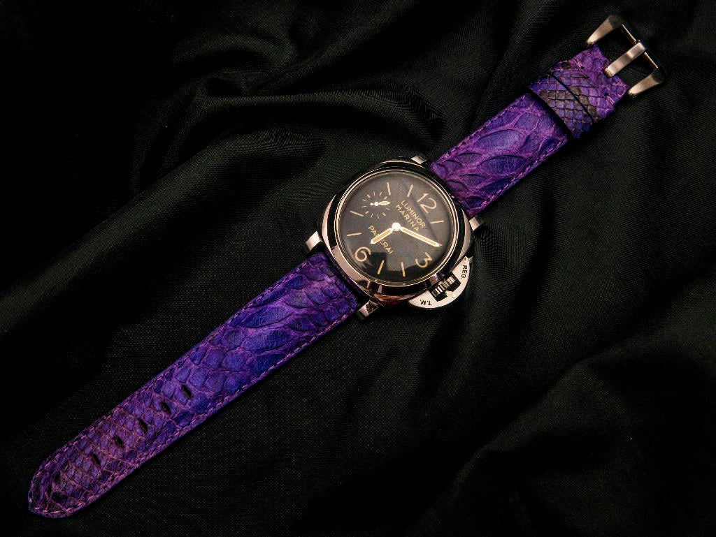 PURPLE PYTHON LEATHER STRAP - Lac Crado