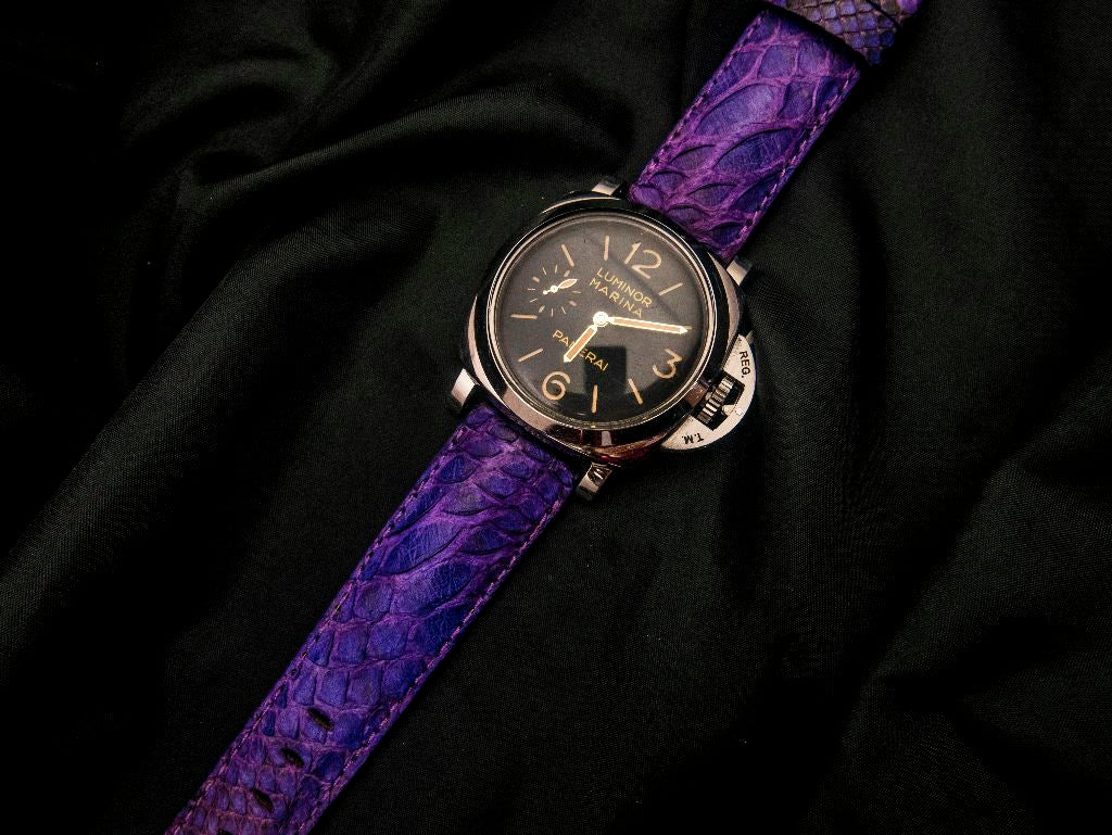 PURPLE PYTHON LEATHER STRAP - Lac Crado