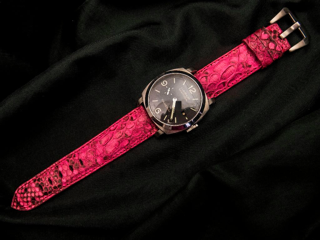 PINK PYTHON LEATHER STRAP - Lac Crado