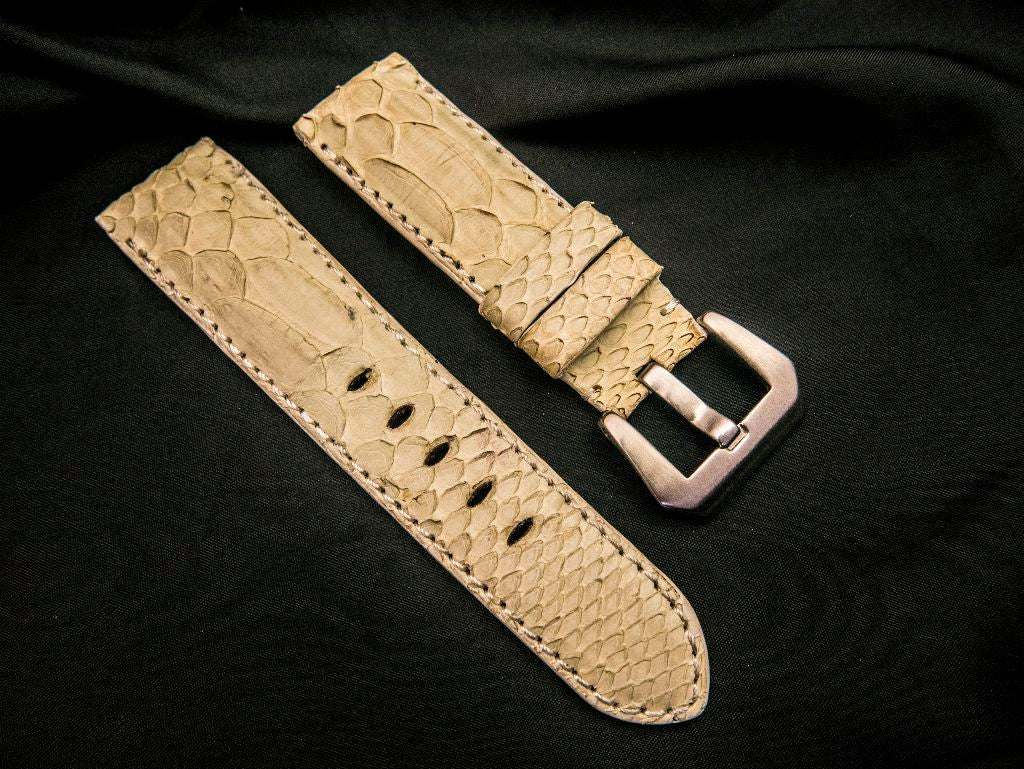 WHITE PYTHON LEATHER STRAP - Lac Crado