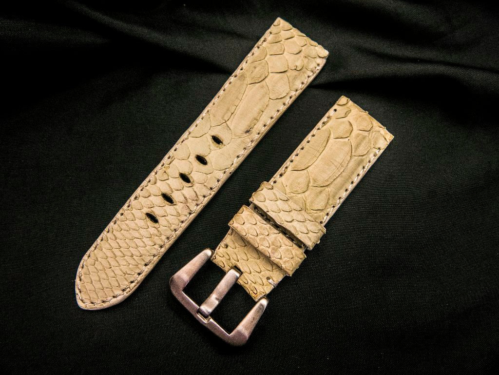 WHITE PYTHON LEATHER STRAP - Lac Crado