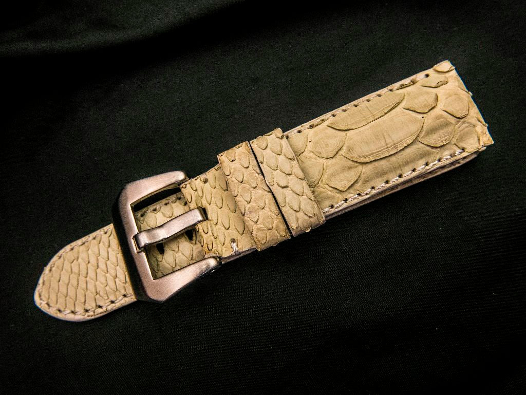 WHITE PYTHON LEATHER STRAP - Lac Crado