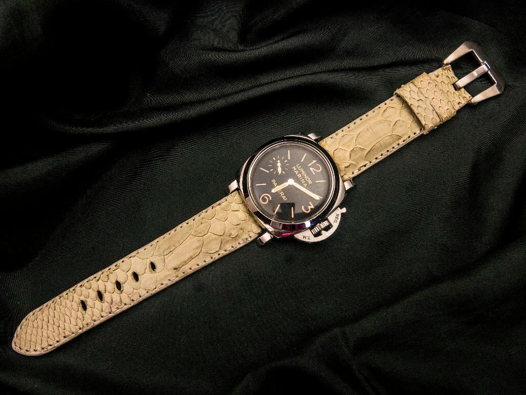 WHITE PYTHON LEATHER STRAP - Lac Crado