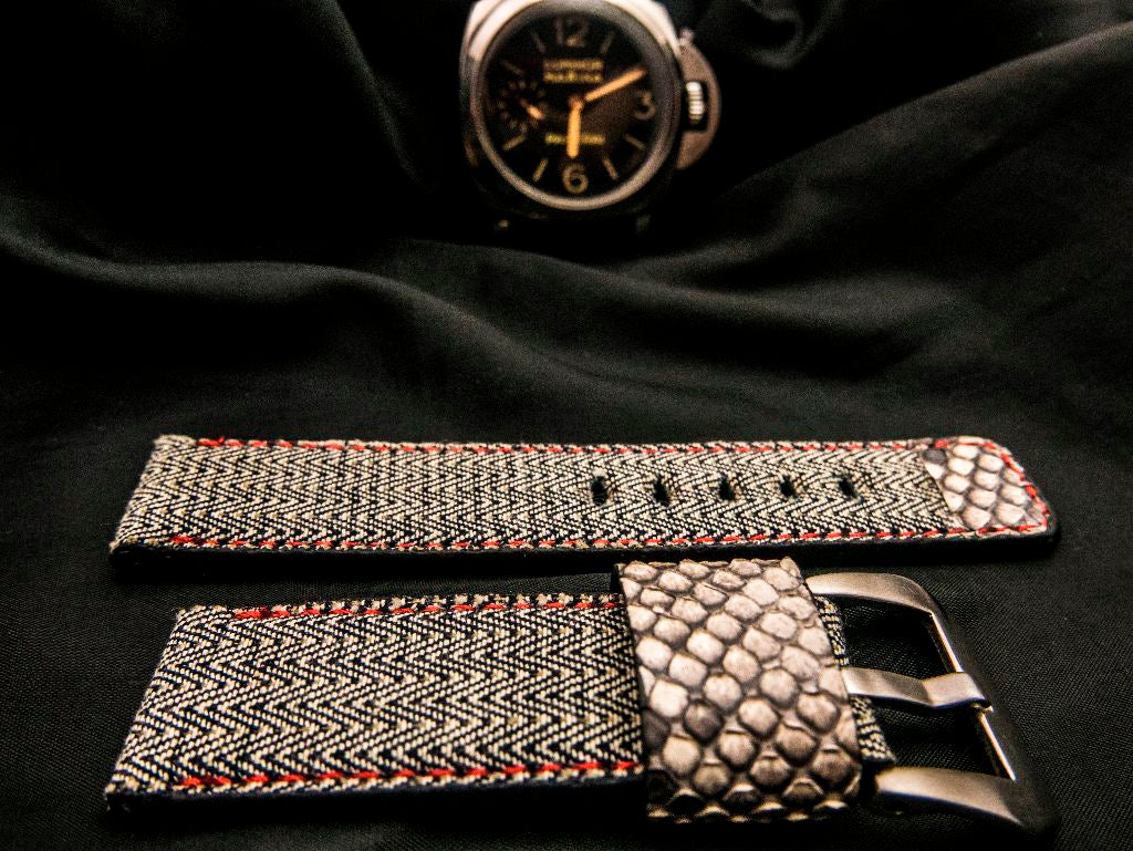 GREY DENIM LEATHER STRAP - Lac Crado