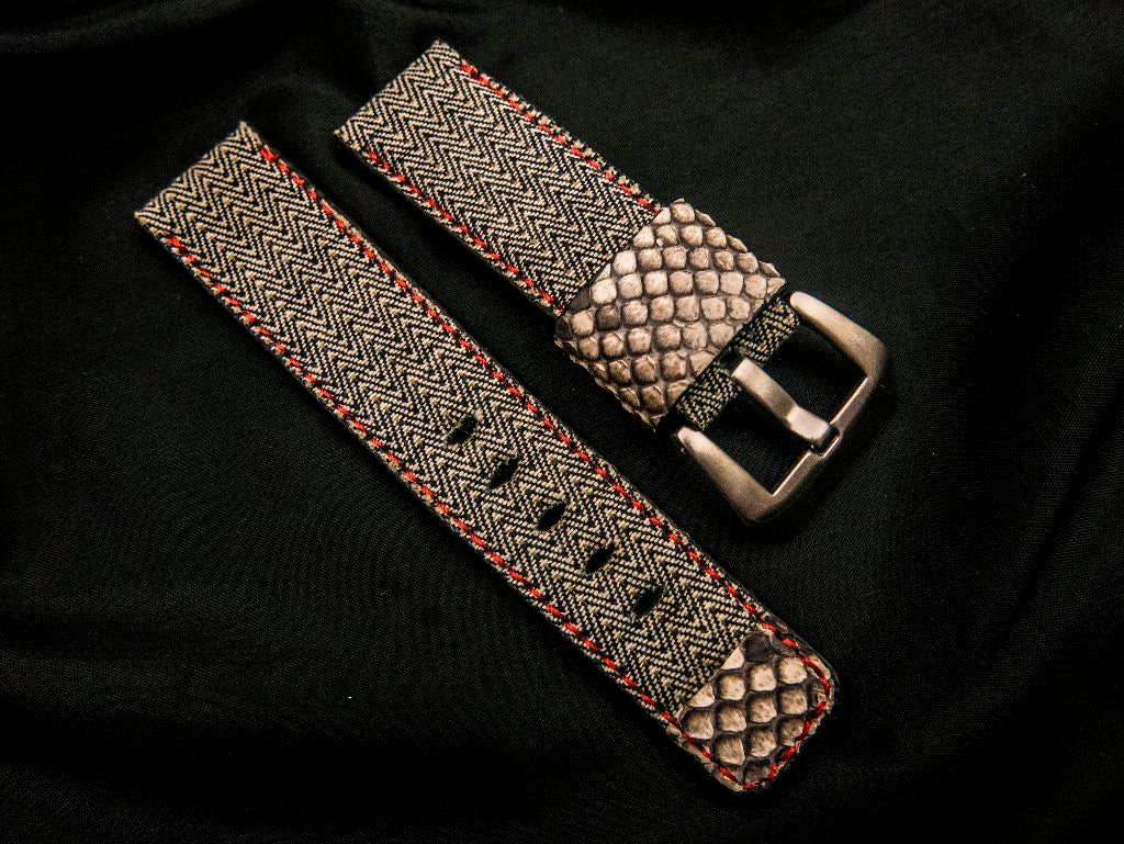 GREY DENIM LEATHER STRAP - Lac Crado