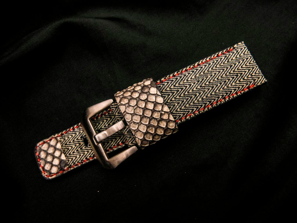 GREY DENIM LEATHER STRAP - Lac Crado