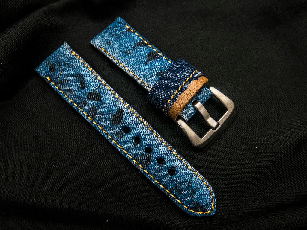 BLUE DENIM LEATHER STRAP - Lac Crado