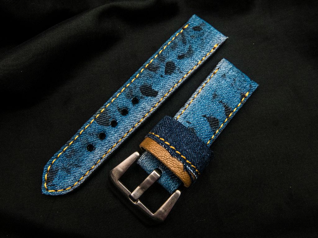BLUE DENIM LEATHER STRAP - Lac Crado