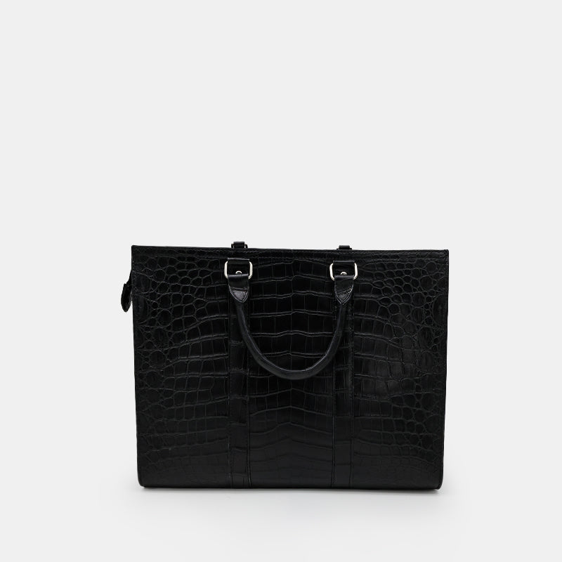 BLACK HANDMADE GENUINE CROCODILE BAG