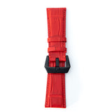 RED CROCODILE BELLY LEATHER STRAP