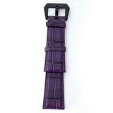 PURPLE CROCODILE BELLY LEATHER STRAP