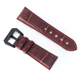RED CROCODILE BELLY LEATHER STRAP