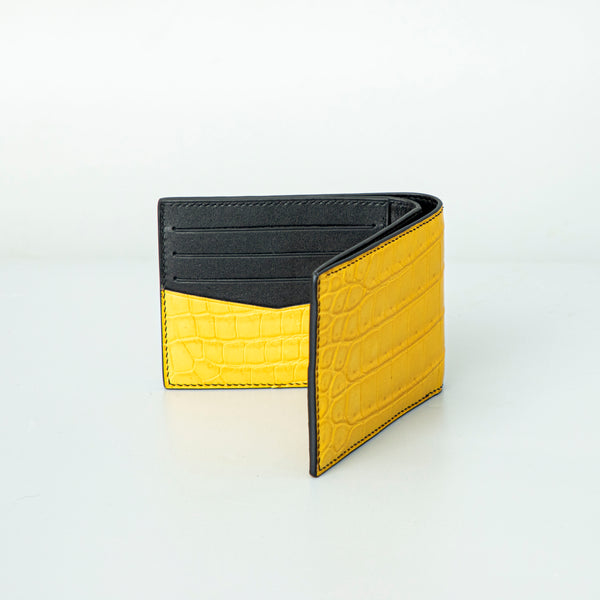 Yellow Crocodile leather wallet