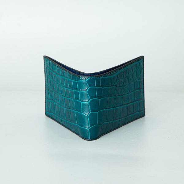Green Crocodile leather wallet