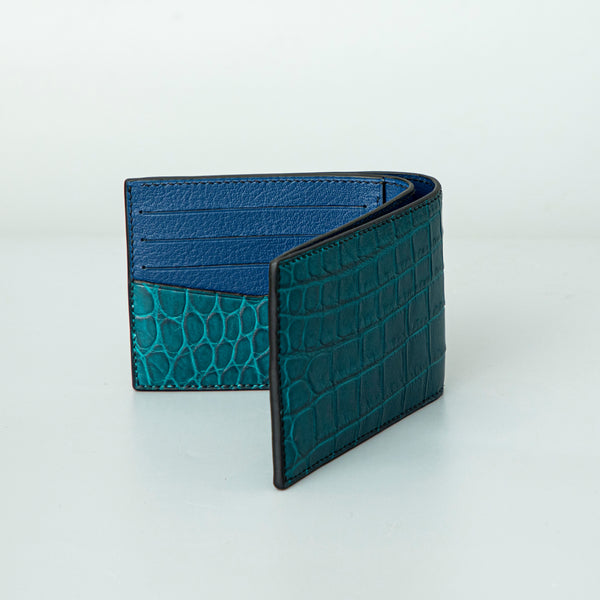 Green Crocodile leather wallet