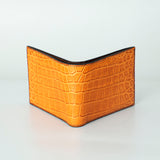 Orange Crocodile leather wallet
