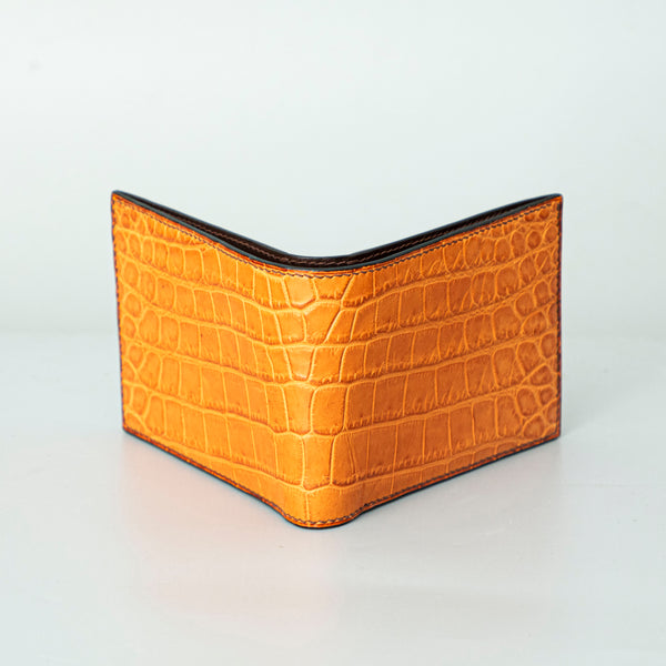 Orange Crocodile leather wallet