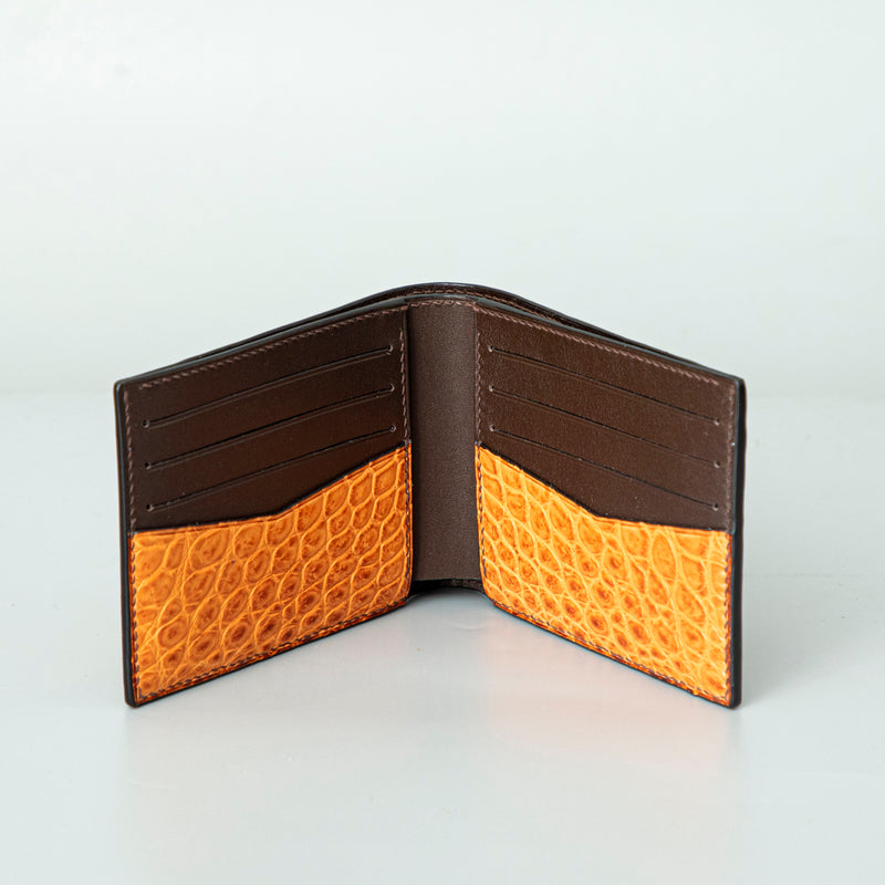 Orange Crocodile leather wallet