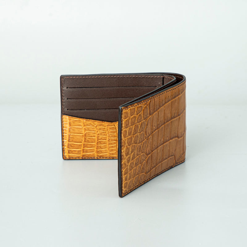 Orange Crocodile leather wallet