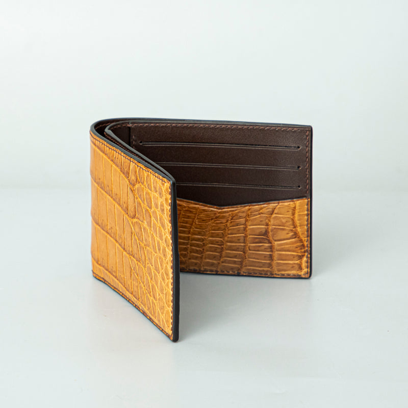 Orange Crocodile leather wallet