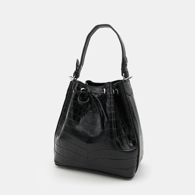 BLACK HANDMADE GENUINE CROCODILE BAG