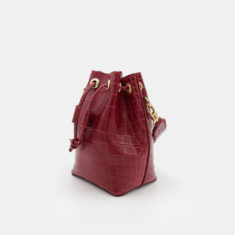 PINK HANDMADE GENUINE CROCODILE BAG