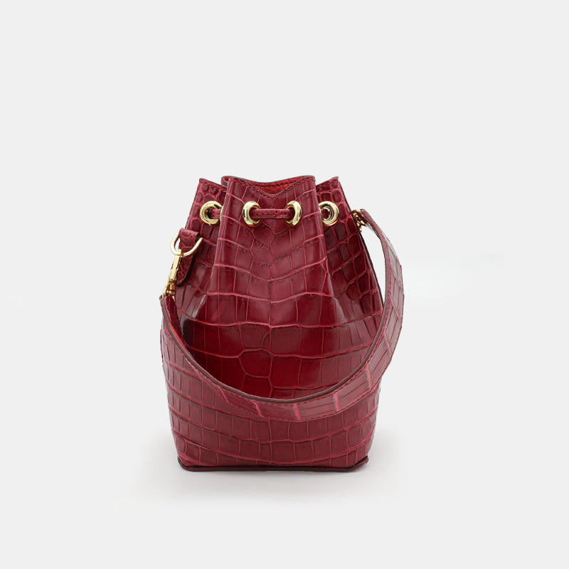 PINK HANDMADE GENUINE CROCODILE BAG