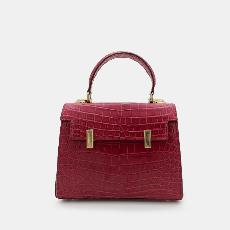 PINK HANDMADE GENUINE CROCODILE BAG