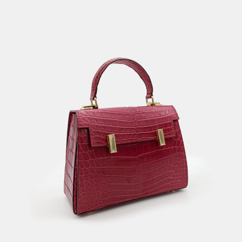 PINK HANDMADE GENUINE CROCODILE BAG