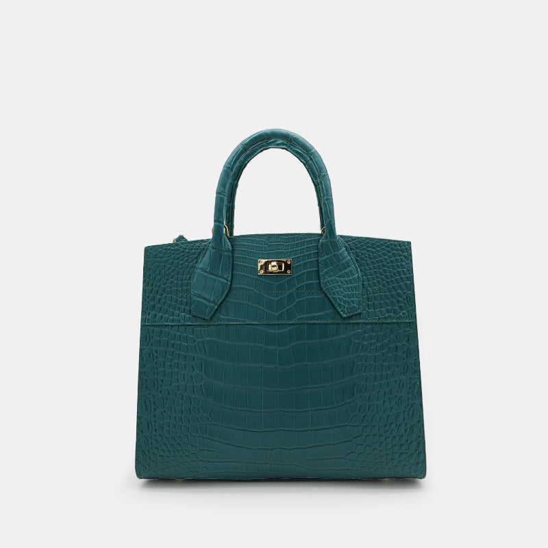 GREEN HANDMADE GENUINE CROCODILE BAG