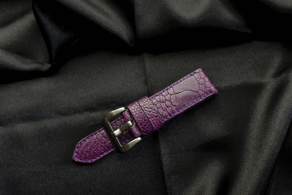 PURPLE OSTRICH LEATHER STRAP - Lac Crado 