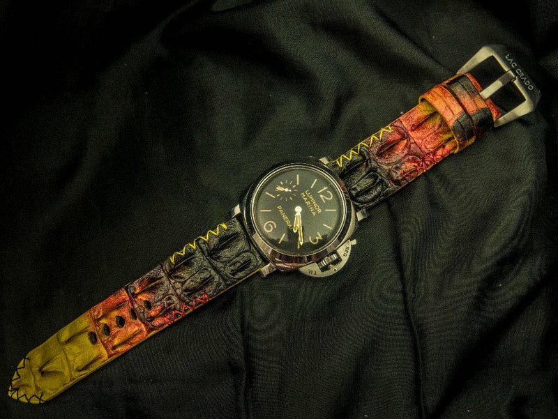 RAINBOW CROCODILE HORNBACK LEATHER STRAP - Lac Crado 