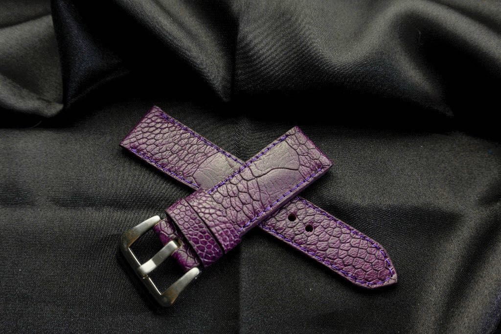 PURPLE OSTRICH LEATHER STRAP - Lac Crado 