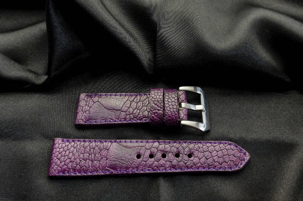 PURPLE OSTRICH LEATHER STRAP - Lac Crado 